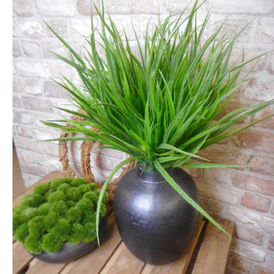 Vanilla Grass in Charcoal Metal Vase 62cm Artificial Plants